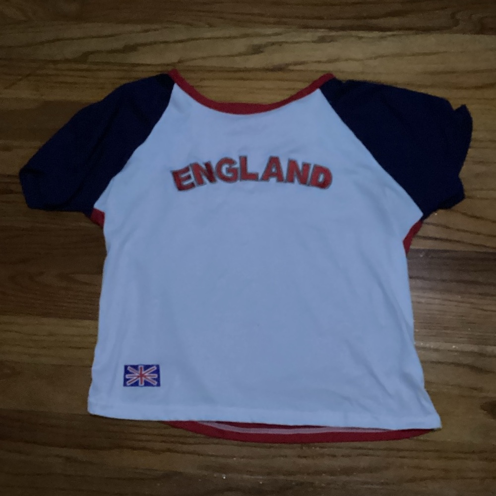 Amazon Woman England Raglan Tee - White and Navy
